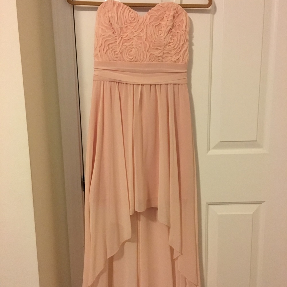 Blush high low dress
